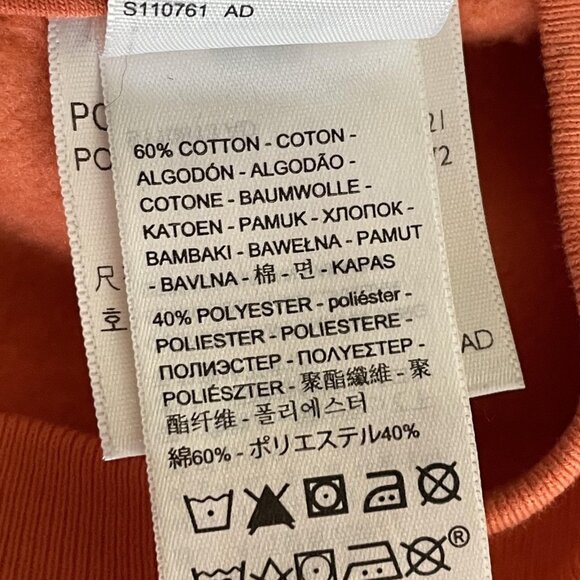 Levi's Sweatshirt Medium Orange Cropped Crewneck Logo Pullover Spellout Street - Picture 5 of 7